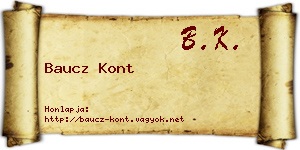 Baucz Kont névjegykártya